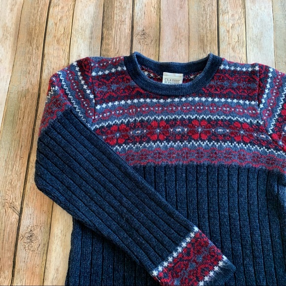 Vintage Woman’s king sleeve Crewneck Fair isle Crewneck sweater | size S petite - Picture 7 of 8